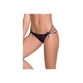 String noir élégant triple lanières 